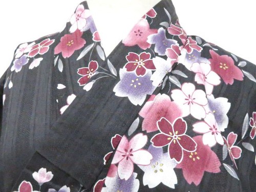 Kimono giapponese yukata nero - giapponese,