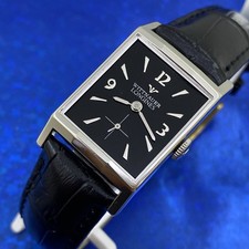 Splendido quadrante nero WITTNAUER LONGINES uomo vintage anni '60 revisionato e GARANZIA