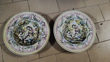 Coppia 2 Piatti Ceramica Vintage Anni 70 Da Appendere