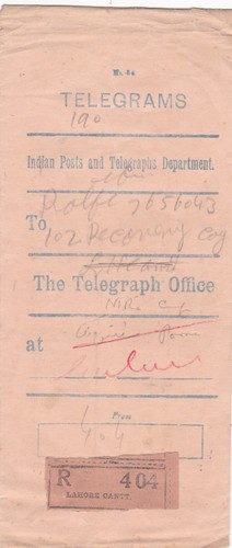 India 1942 telegramma - india,