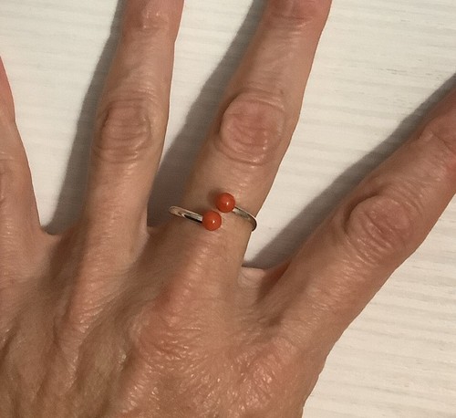 Anello argento corallo sardo - e,