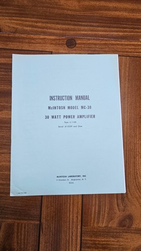 Mcintosh manuale - mcintosh, mc-30