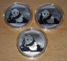 3 x 1 oz argento China Panda