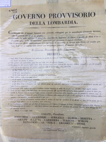 Editto risorgimento 1848 - 1848, oro
