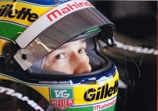 PHOTO cm 21x30 signed by Bruno Senna MAHINDRA RACING FIA FORMULA E 2015 helmet