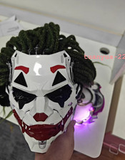 Casco maschera integrale in resina Joker Cyberpunk Dreadlock Halloween cosplay prop