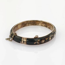 Bracciale Biedermeier con smalto e ornamenti floreali