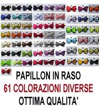 PAPILLON FARFALLA SETA RASO CRAVATTINO UOMO DONNA ROSSO BLU NERO ROSA MULTICOLOR