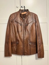 Giacca pelle marrone donna