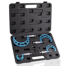 4PCS Micrometer Set, 0-1"/1-2"/2-3"/3-4" Machinist Outside Micrometer Measuri...