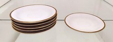 PIATTINI IN PORCELLANA BIANCA CON FILO ORO PER TAZZINE DA CAFFE' - SET 6 PEZZI