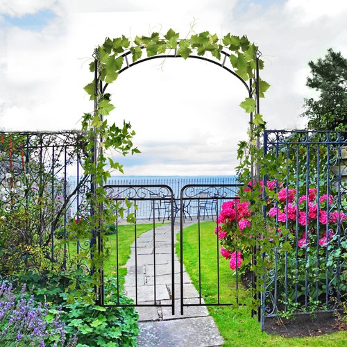 Metal garden arbor - garden,