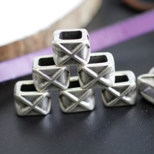 5 perle scorrevoli croce per bracciale in pelle liquirizia scaffale argento metallo fai da te accessori