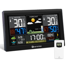Stazione Meteo Wireless per Interni Ed Esterni, Con Sensore, LCD, Termometro Igr