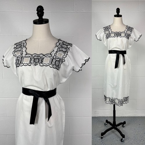 Abito caftano vintage - vintage, bianco