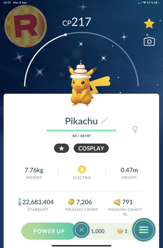 Shiny pikachu costume birthday - shiny,
