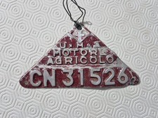 VECCHIA TARGA TRATTORE D'EPOCA