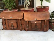 15 " Pollici Grande Pelle Moto Sella Borse Bisaccia Bagagli Borsa Sportster