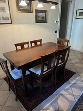 Tavolo In Legno Noce Contenitore Apribile (Arte Povera)