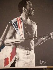 Freddie Mercury, opera originale dipinta a mano. 16"x20"