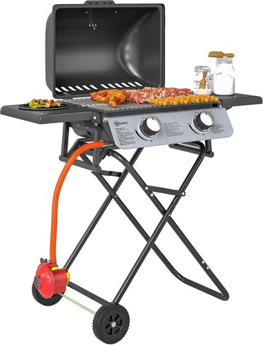 Barbecue gas pieghevole con - a,