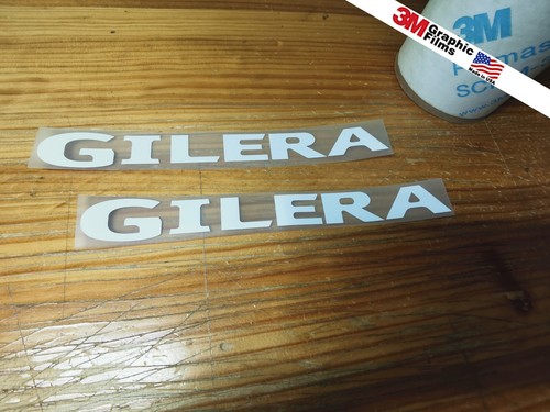 Gilera font white - decals, x2