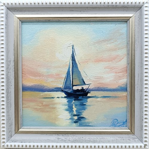 Sailboat original oil - original, painting