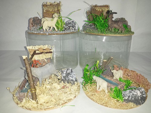 Animali base legno - su,