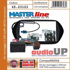 MASCHERINA RADIO 2 DIN FIAT TIPO 2016> SENZA NAVIGATORE. KIT STAFFE E CABLAGGIO