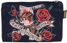 Borsa cosmetica Liquor Brand DEATH before Dishonor DOGGIE borsa Rockabilly