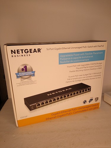 Open box netgear switch gs316p - box,