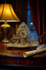 Maestoso Orologio A Corda Funzionante Con Angeli Cupidi Alati