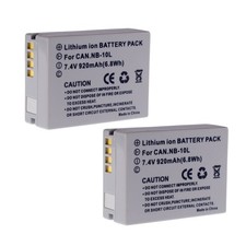Batteria nuova NB-10L confezione da 2 pezzi per Canon G1 X G15 G16 SX40 HS SX50 HS SX60 HS