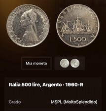 500 Lire in Argento Miste