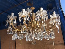 Lampadario antico Maria Antonietta 18 luci francese bronzo dorato al mercurio 