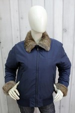 WOOLRICH&BROS Taglia L Donna Aspen Jacket Pelliccia Giubbotto Blu Giubbino Coat