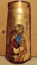 Icona greca su terracotta - Sacra Famiglia - artigianale