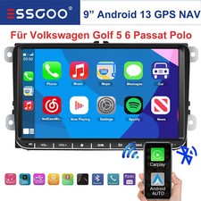 9" Autoradio Stereo Carplay GPS Navi RDS Android 14 Per VW GOLF 5 6 Touran Polo