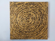 QUADRO MODERNO DIPINTO A MANO MATERICO PIANETA UNIVERSO STELLA 50x50x4cm RIF19