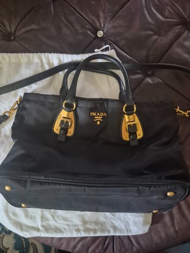 Prada nylon handbag with gold - nylon,