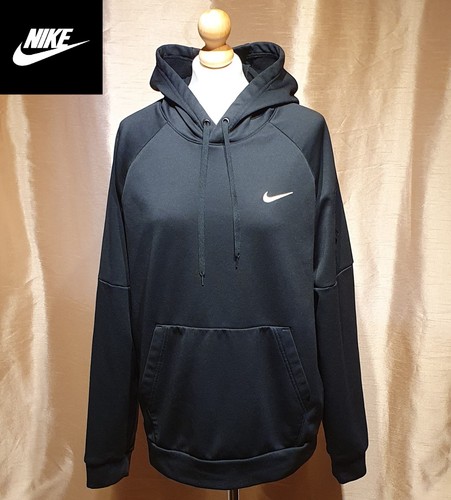 Felpa nera con cappuccio nike - con,