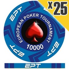Blister da 25 Fiches / Chips EPT Ceramica Replica 10000