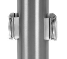 Colonna con 2 prese, acciaio