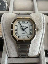 Orologio da polso donna vintage Catena quarzo placcato oro quadrante panna Swiss