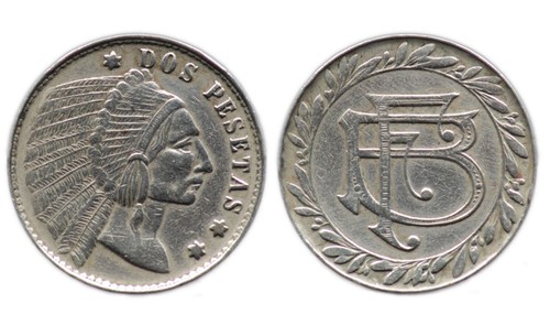 Jeton peseta 1915 1930 - 2,