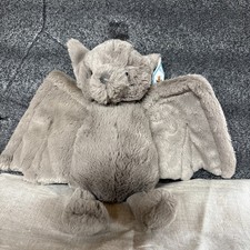 Jellycat Nuovo con etichette I am Medium Bashful Bat BAS3BAT Halloween Grigio Raro VHTF