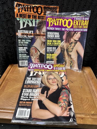 Vtg tattoo magazine lot 3 - lot,