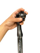 Drago Artiglio di Bastone Coreano con Palla di Legno Nero Fatto a Mano Intaglio Bastone da Passeggio Larp