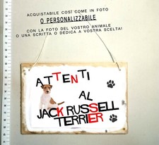 TARGA ATTENTI AL CANE PERSONALIZZABILE A SCELTA RAZZA JACK RUSSELL TERRIER RUSEL