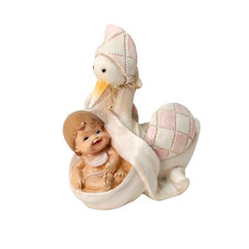 Cicogna Statua Neonato Bambina